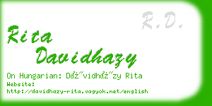 rita davidhazy business card